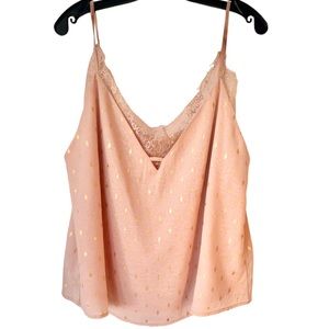 Blu Pepper Light Pink Tank Top with Lace Bralette Women Size L